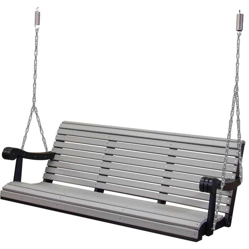 Poly Lumber 5' Grandpa Swing - 5' - Light Gray and Black