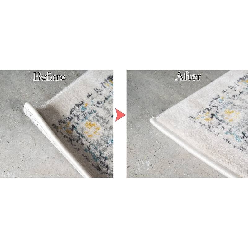 Rug Gripper Vacuum Suction Grip Pads Non Slip & Curling Floor Anti Slip Mat - White - 4' X 6'