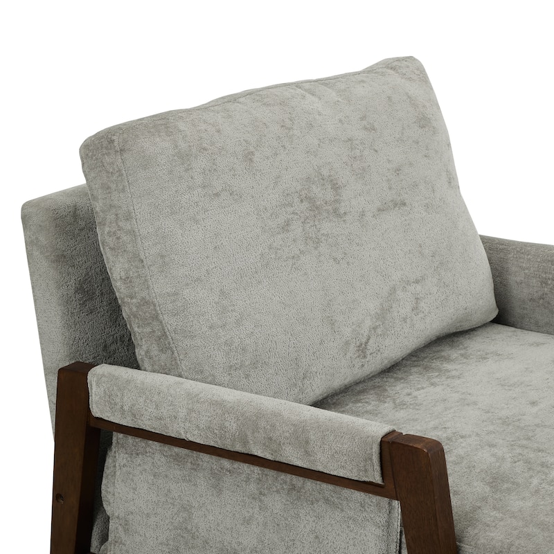 Roundhill Furniture Kelly Mid-Century Modern Velvet Accent Armchair