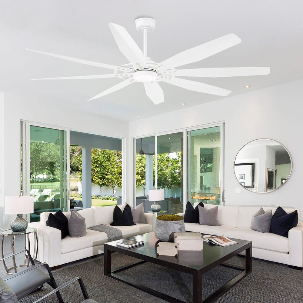MLiAN 60/72 inch 8 Blades Indoor LED Ceiling Fan with Remote control