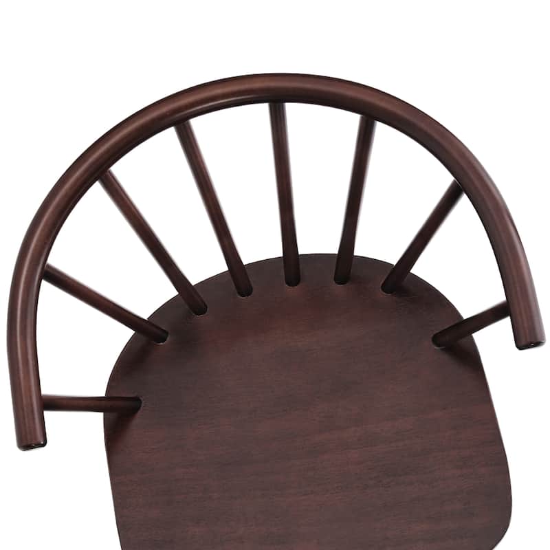 Modern 18.in Kitchen Island Wooden Armless Set of 3 Dining Chairs with Spindle Back