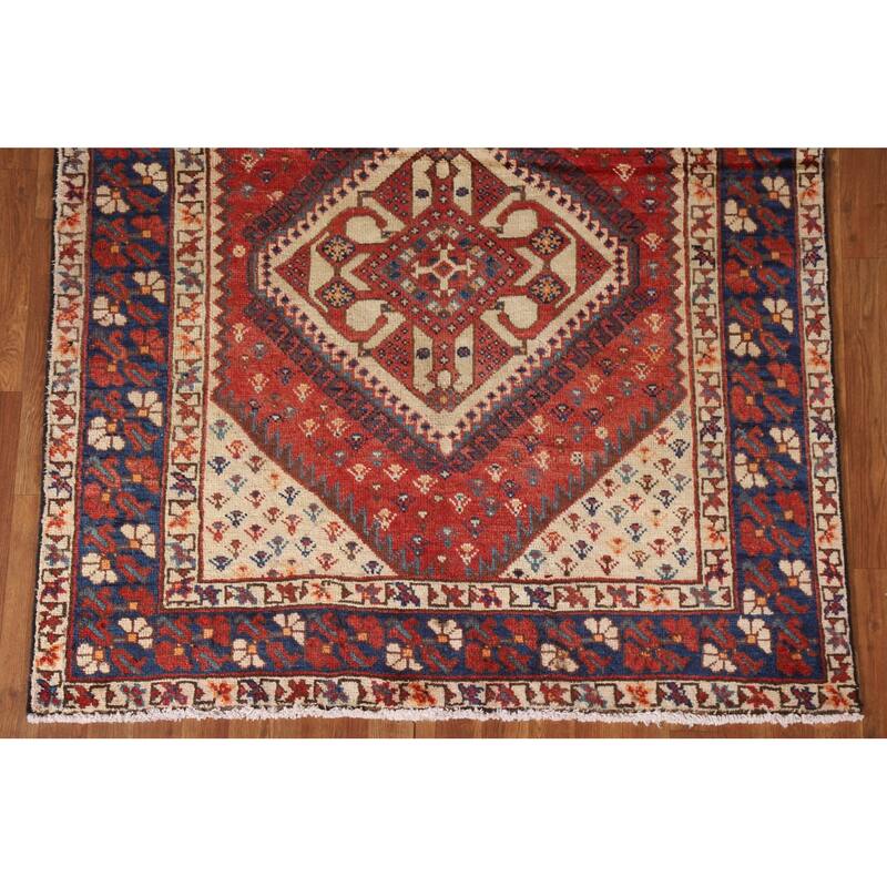 Traditional Bakhtiari Persian Vintage Area Rug Handmade Wool Carpet - 4'11"x 10'1"