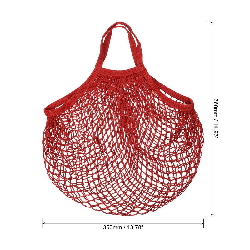 Cotton Mesh Bag, 15x13.8" Mesh Net String Grocery Bags, 2Pcs