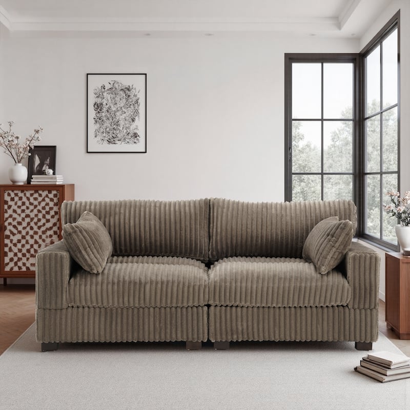 80"Plush Upholstery Loveseat Modular Sofa Couch