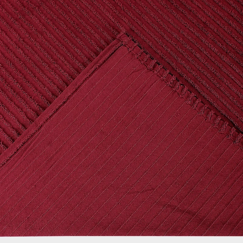 Better Trends Jullian Solid Stripes Design Bedspread 100% Cotton Tufted Chenille