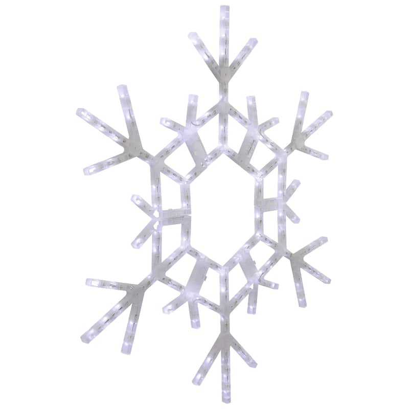 LED Lighted Large Foldable Snowflake Outdoor Christmas Decoration - 36" - Pure White