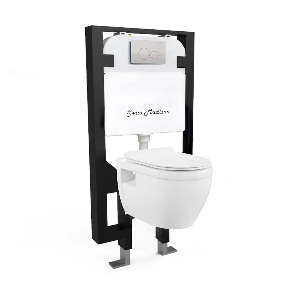 Ivy Wall Hung Elongated Toilet Bundle, Glossy White