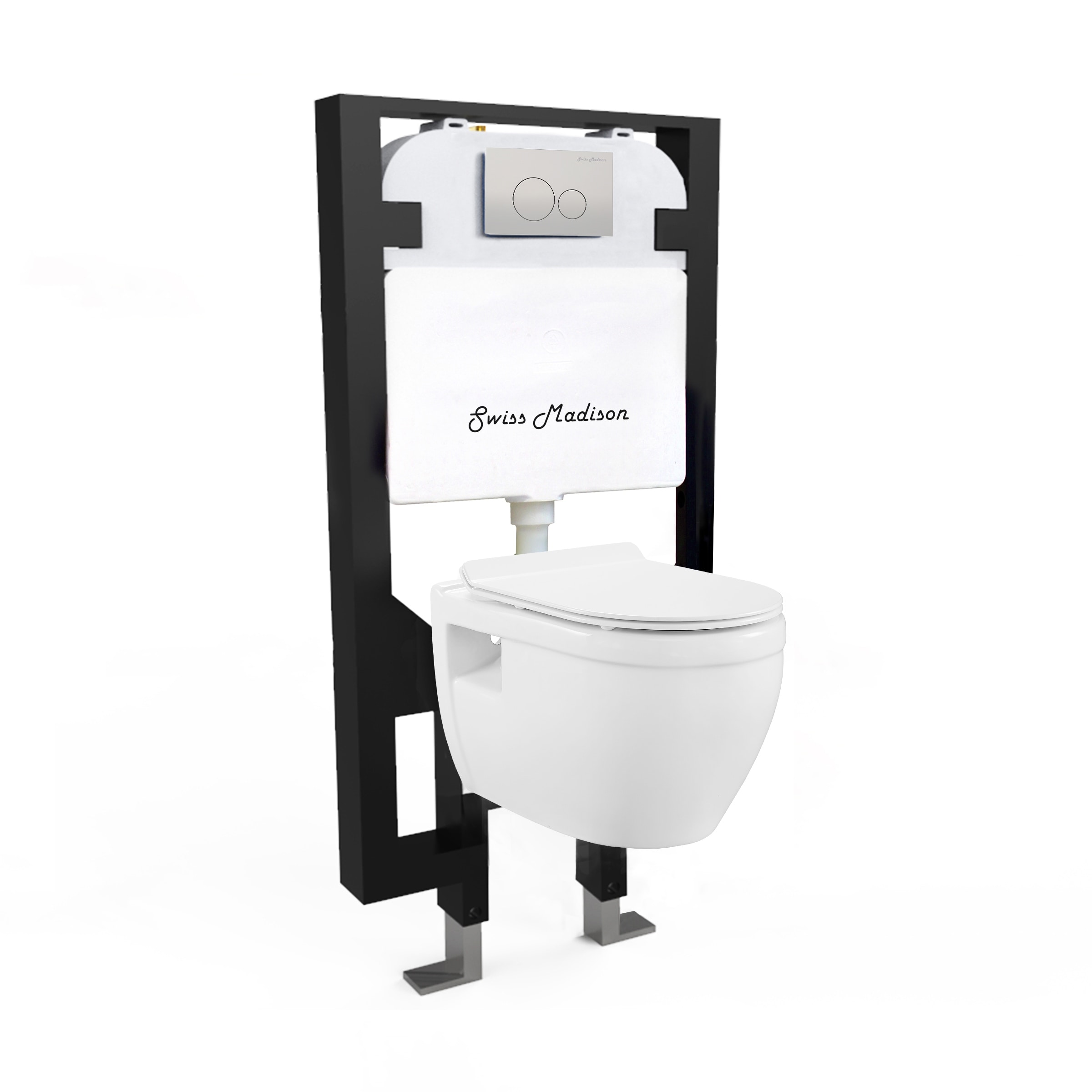 Ivy Wall Hung Elongated Toilet Bundle, Glossy White