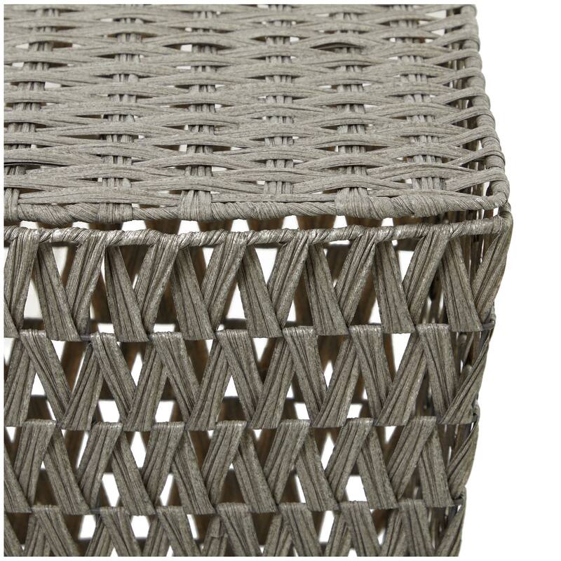 Gray Metal Storage Basket with Matching Lids (Set of 2) - 22", 19"H
