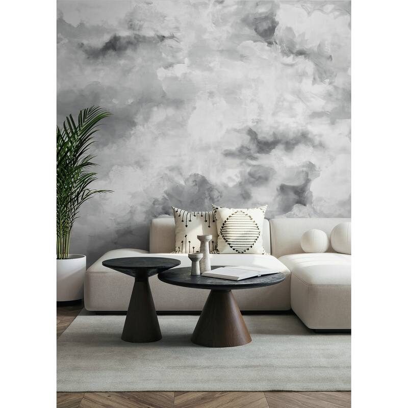 WallPops Scott Living Nimbus Grey Self Adhesive Mural - N/A