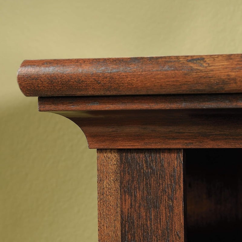 Modern Computer Desk with Hutch - Cherry Finish, Adjustable, 62" Wide, Home Office Desk