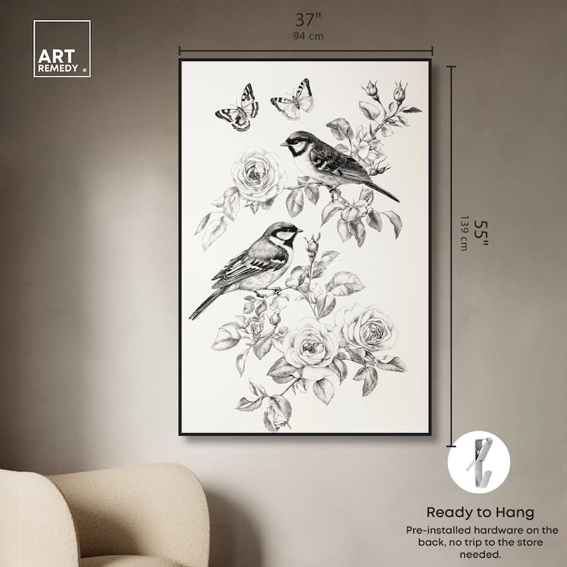 Perched Pair I Canvas by Art Remedy