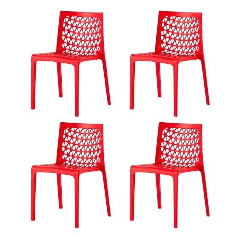 Milan Modern Chair, Set of 4 - Red