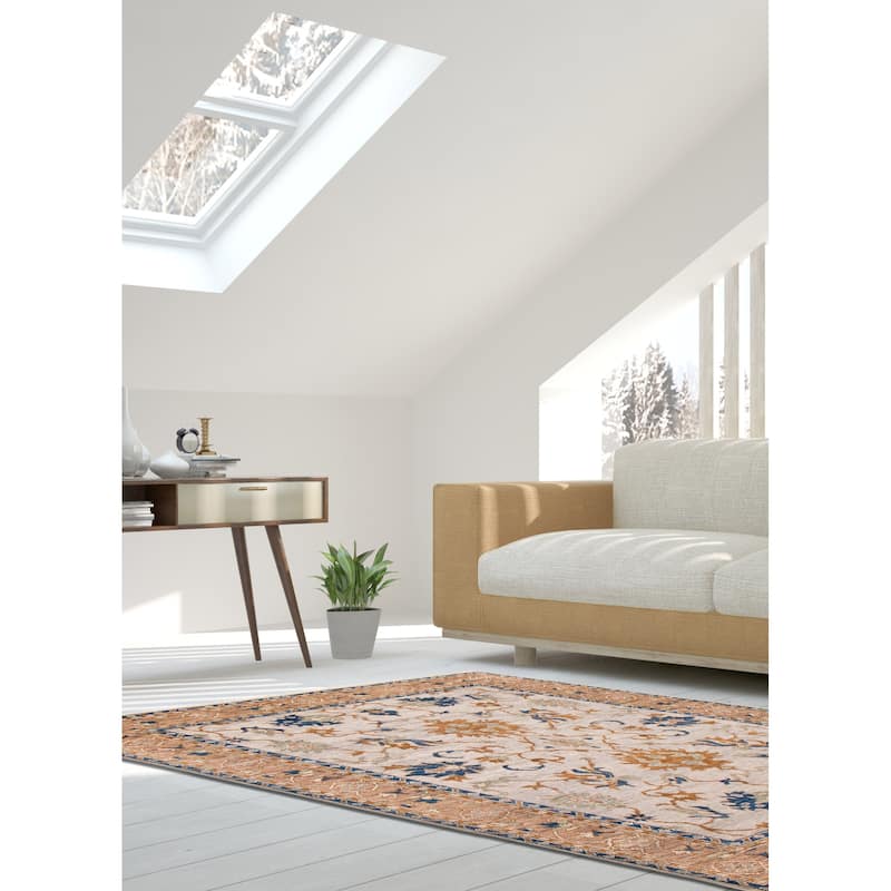 ECARPETGALLERY Hand-knotted Modern Oushak Grey Wool Rug - 9'0 x 12'0