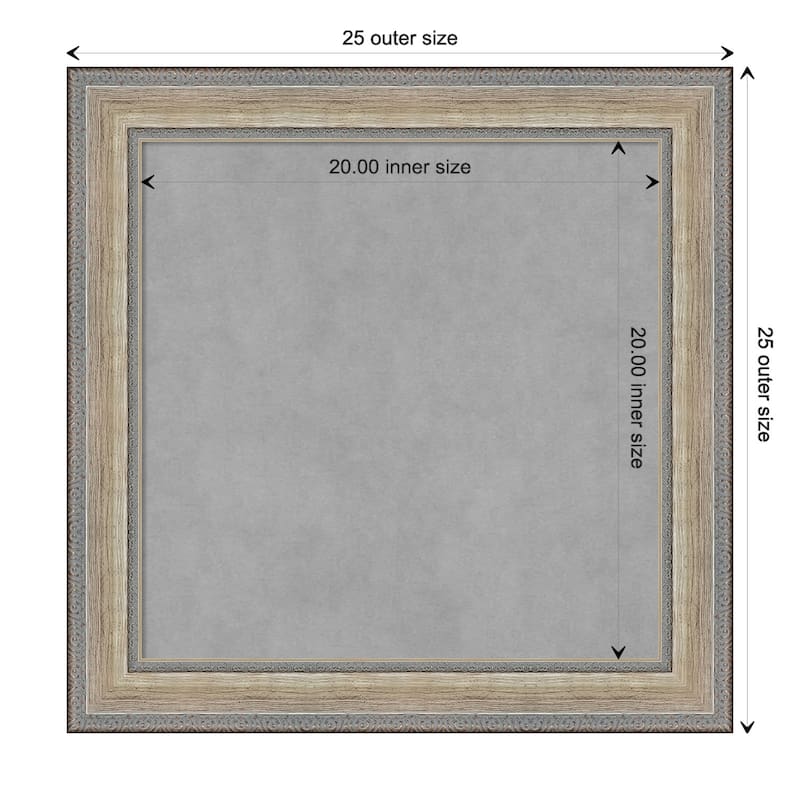 Amanti Art Fleur Champagne Silver Framed Magnetic Board - Board Size 20x20