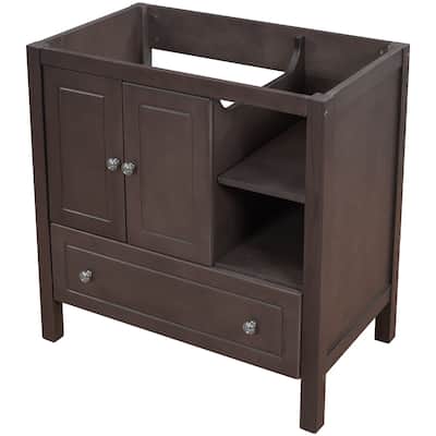 EPOWP 30" Bathroom Vanity Base Only Solid Wood Frame, Bathroom Cabinet