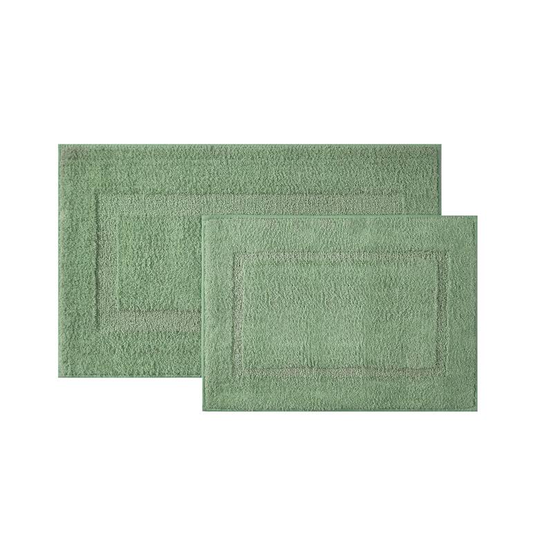 Brooklyn Loom Super Soft Bath Rug - Green - (1) 17x24, (1) 20x34
