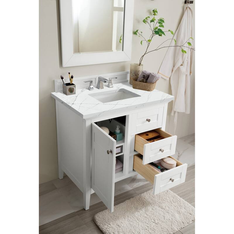 James Martin Vanities Palisades 36" Single Vanity, Bright White
