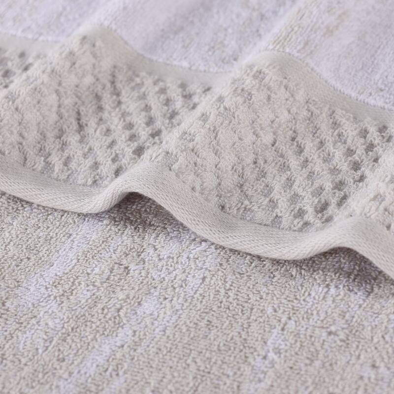 Superior Lodie Cotton Jacquard Solid and Two-Toned 8 Piece Towel Set