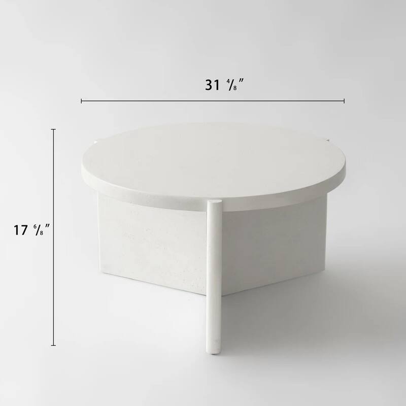 Modern Round Coffee Table with Textured Finish Center Table