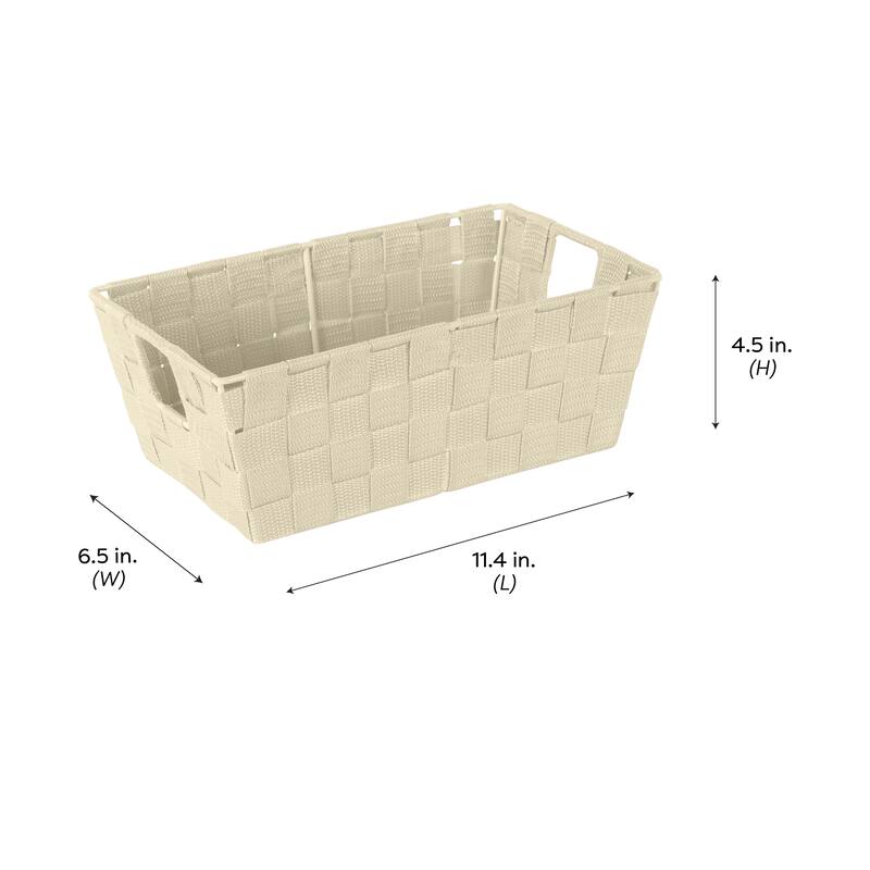 Simplify Small Woven Storage Shelf Bin in Ivory - 6.5"x11.4"x4.50"