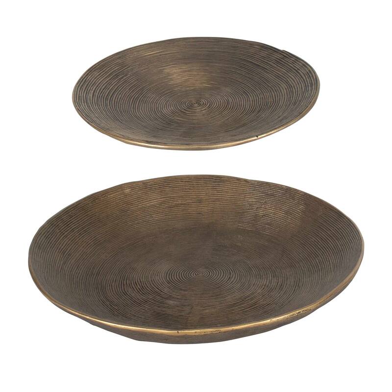Uttermost 18255 Stratum 18" Wide Aluminum Decorative Bowls - Set of 2