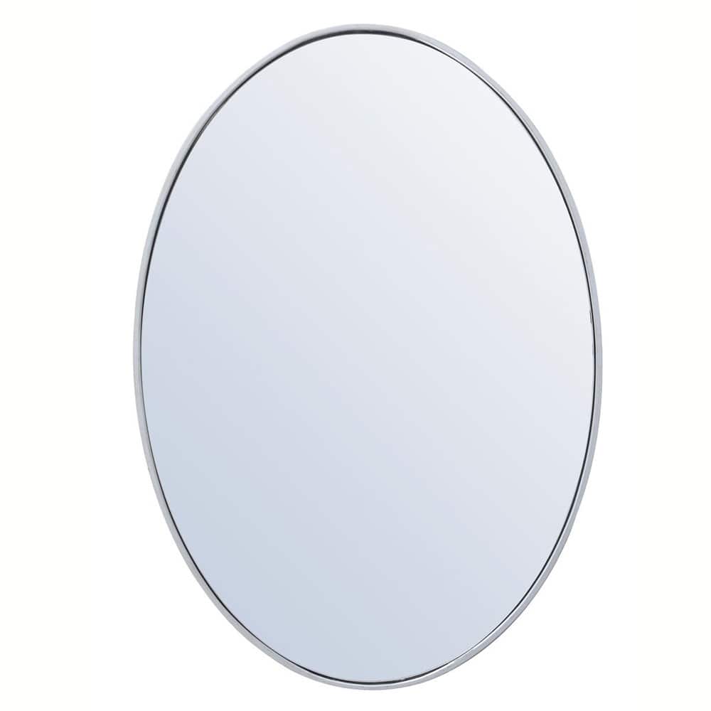 Elegant Lighting 34 Inch Oval Mirror with Metal Frame