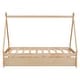 preview thumbnail 18 of 25, Twin Size Montessori Bed with Trundle, Wood Tent Floor Bed Frame, Twin Kids Bed with Slat Support for Boys,Girls, Easy Assembly