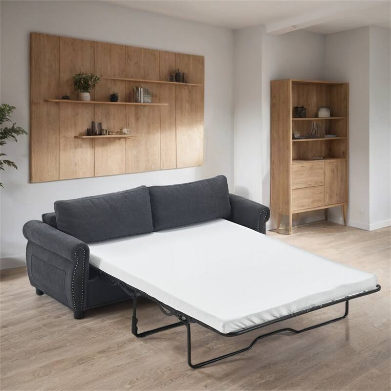 2 in 1 Polyester Sofa Bed with Mattress and Legs for Bedroom