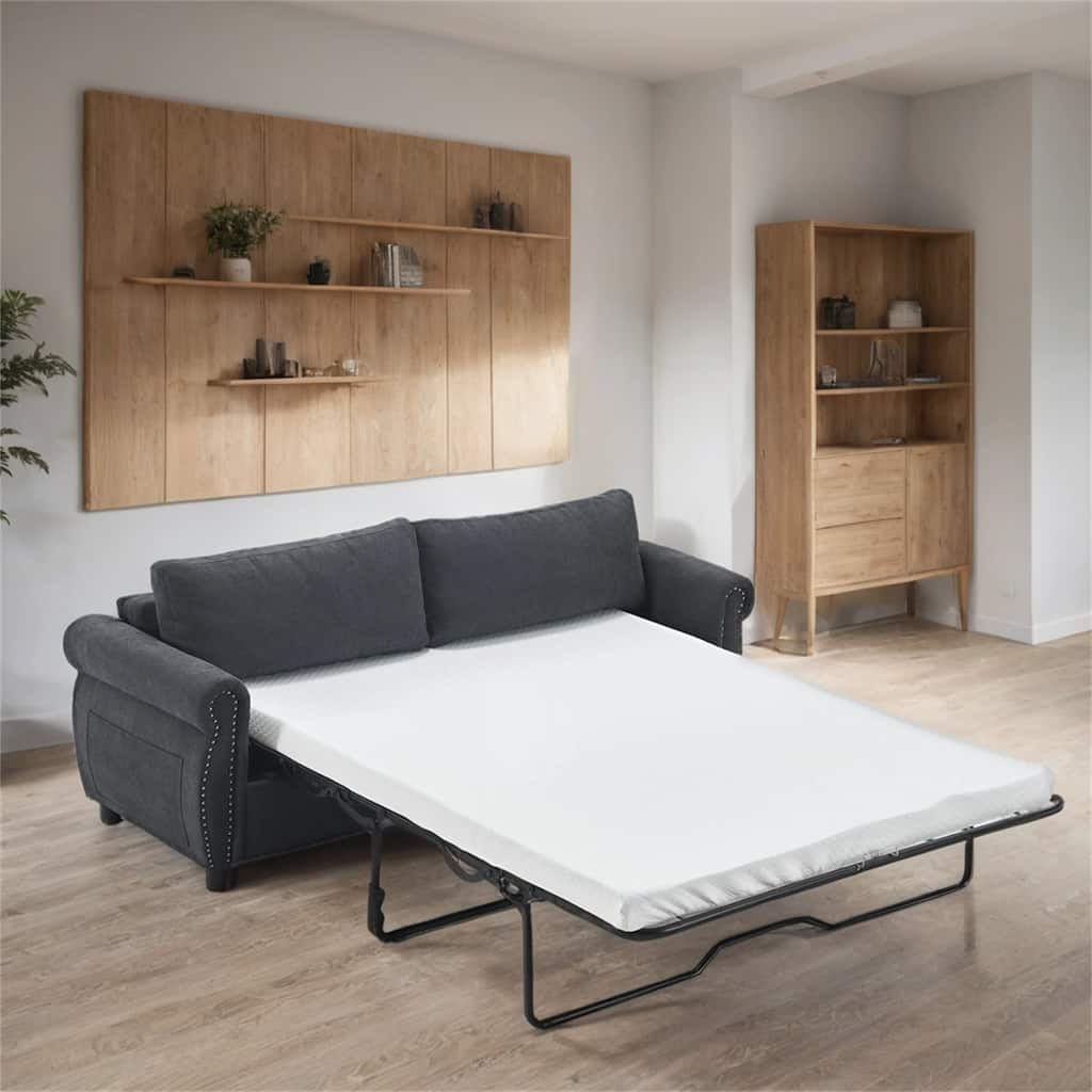 2 in 1 Polyester Sofa Bed with Mattress and Legs for Bedroom