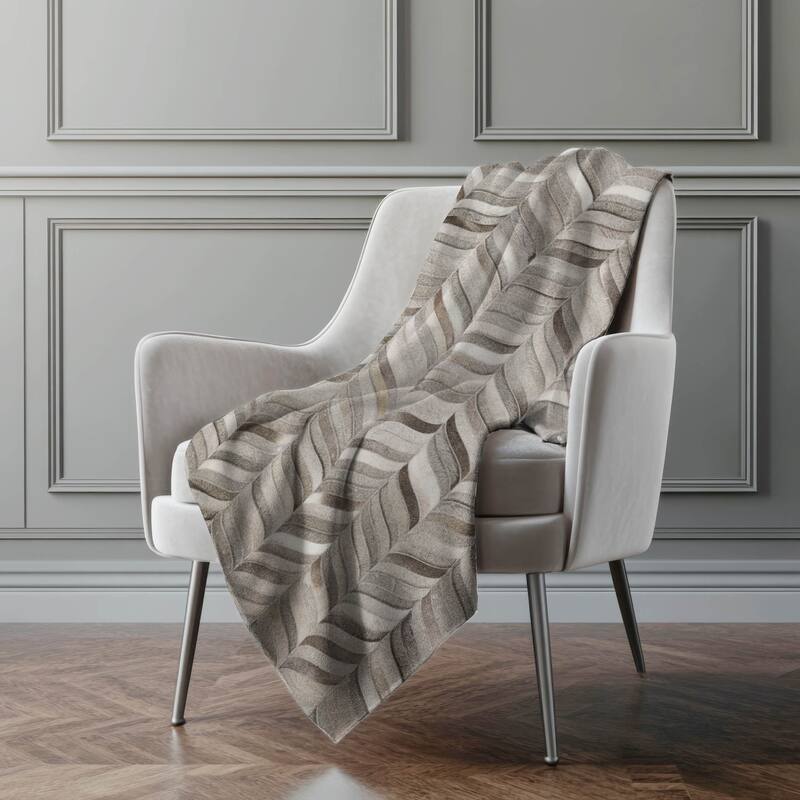Premium Machine Washable ASB106 Faux Cowhide Sherpa Throw Blanket