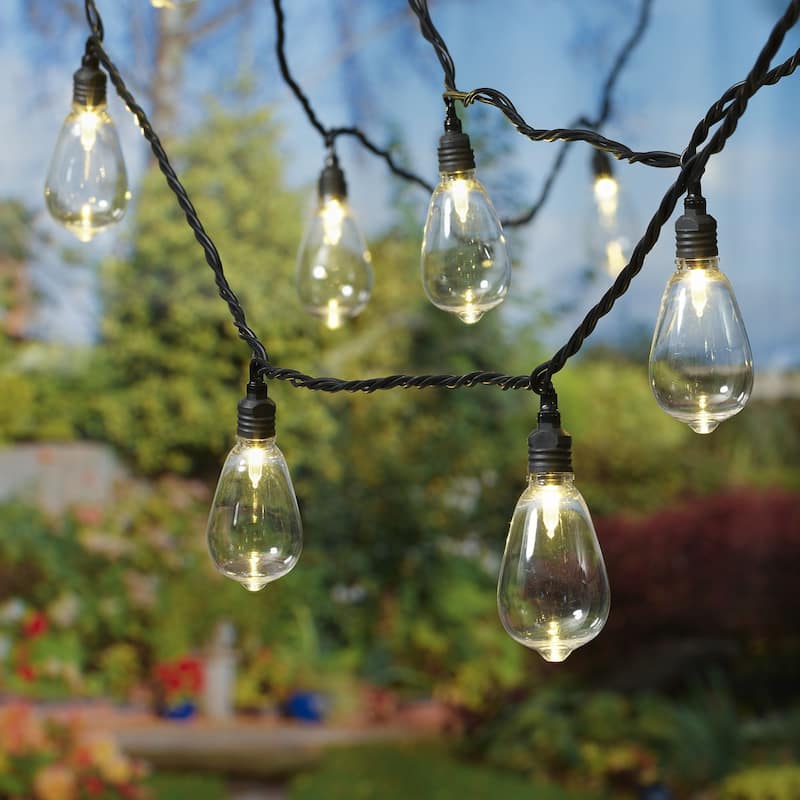 Power supply 30 LED Edison bulbs outdoor string lights with black