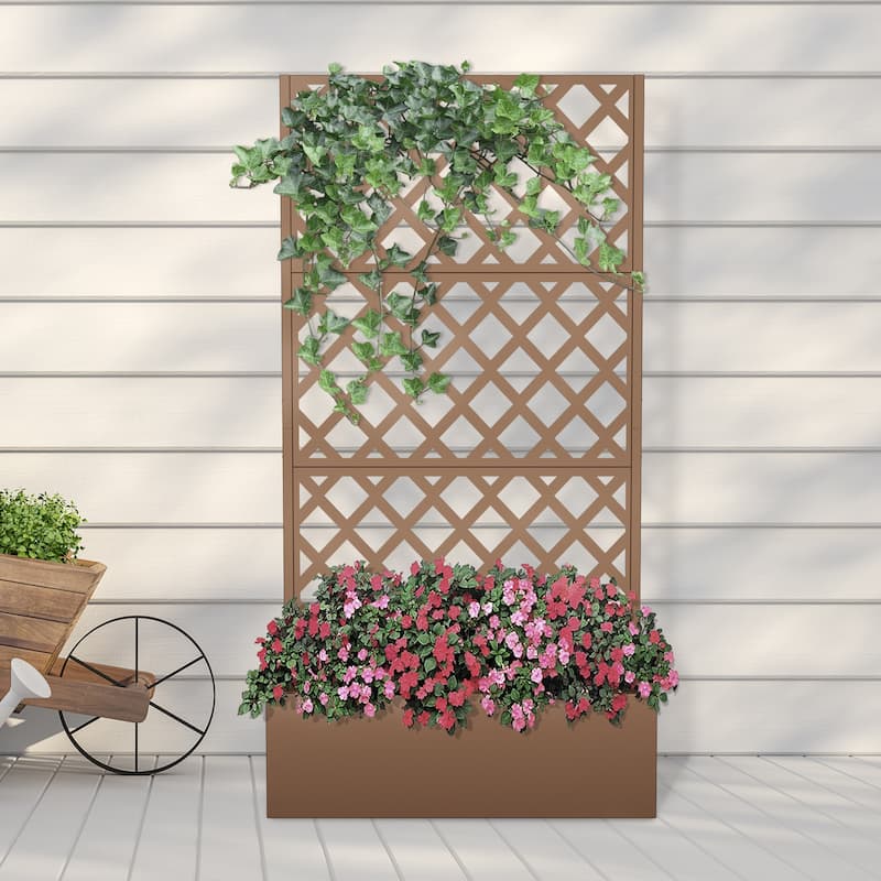 Different patterns Iron Planting Box Climbing Frame with Privacy Screen