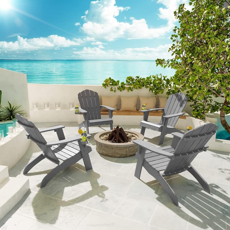 WINSOON HIPS Oversized Adirondack Chair with Cup-Holder