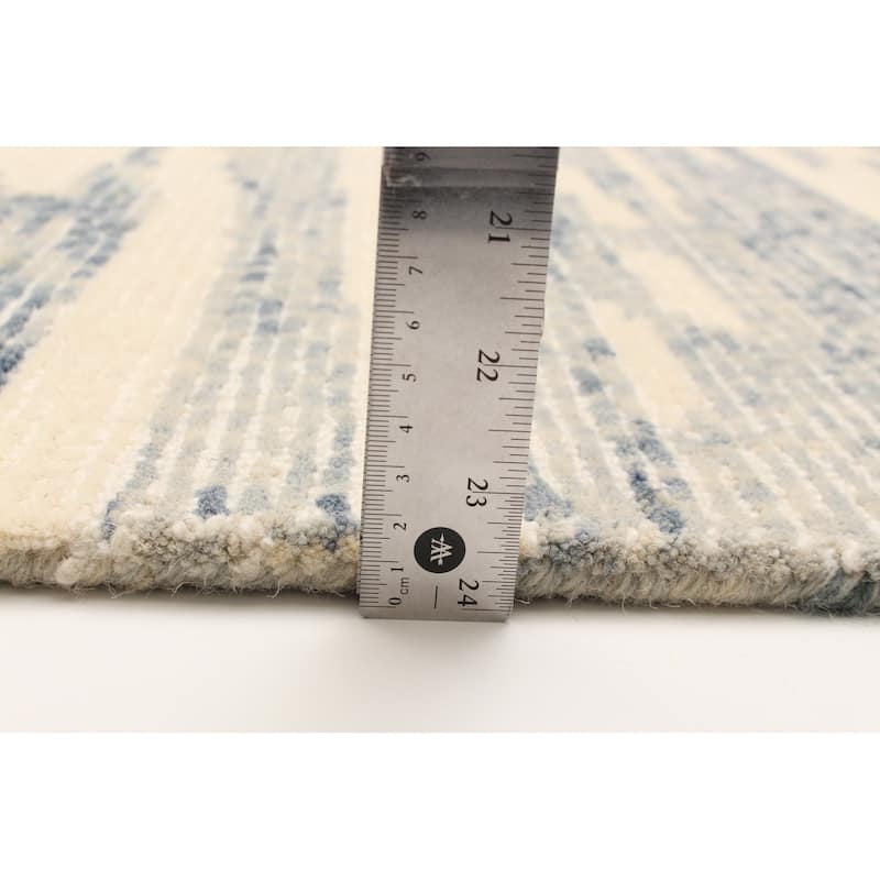 ECARPETGALLERY Hand Tufted Timeless Blue Wool Rug - 5'1 x 8'0