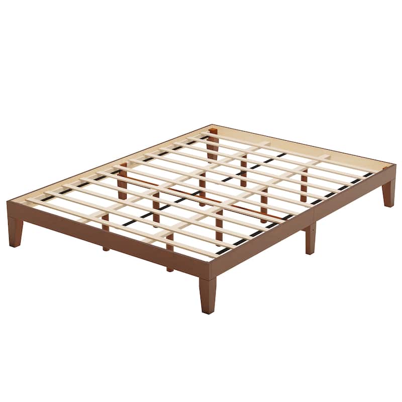 12" Wood Platform Bed Frame - California King, No Box Spring, Easy Assembly​ - Espresso - Queen
