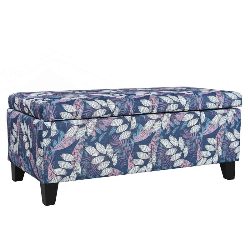 Versatile Floral Patterned Ottoman for Home with Hidden Compartment