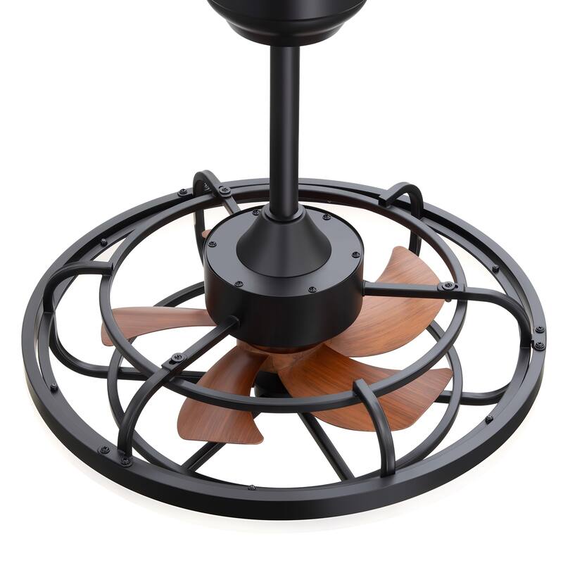 19.7" Caged Dimmable LED Ceiling Fan with Light and Remote