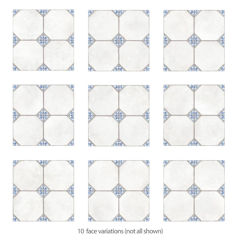 Merola Tile Englishtown Blue 12-7/8" x 12-7/8" Porcelain Floor and Wall Tile