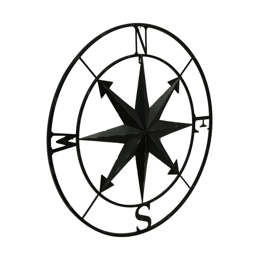 Shop Distressed Metal Indoor Outdoor Compass Rose Wall Hanging 28 Inch Overstock 16751773