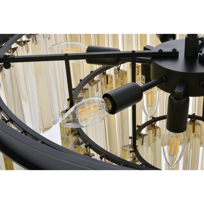 Royce Edge 9-Light Matte Black Chandelier