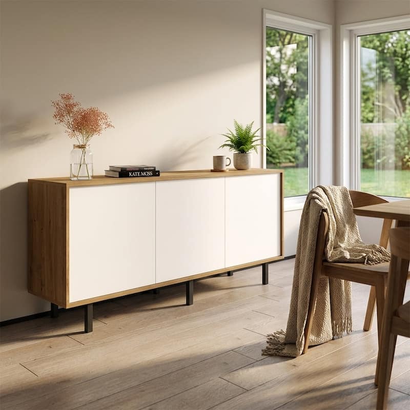 Meble Furniture Apollo 3D Sideboard Buffet Credenza 66.1W x 13.8D x 28.4H Modern European