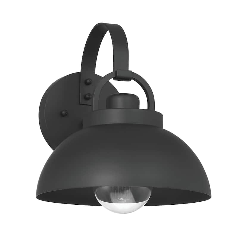 Easton Metal Shade and Exposed Bulb Wall Mounted Outdoor Light - 10.5"L x 9.0"W x 12.4"H