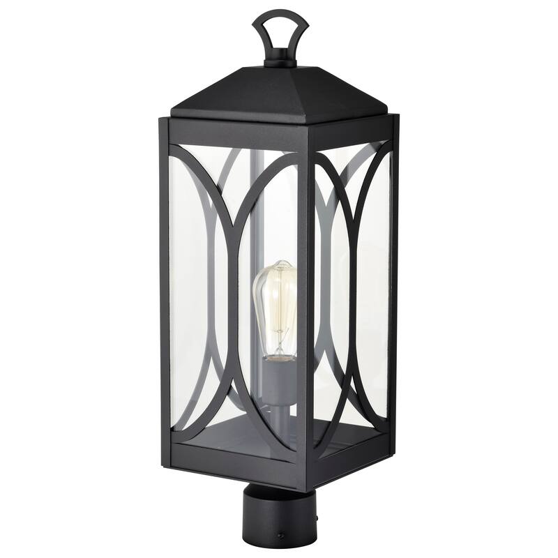 Oaklyn 1 Light Post Top Matte Black with Clear Glass - Matte Black