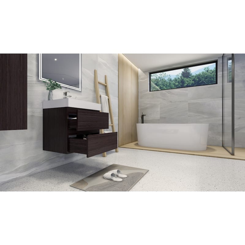 Baillie 24'' Wall-Mounted Vanity with Reinforced Acrylic Sink
