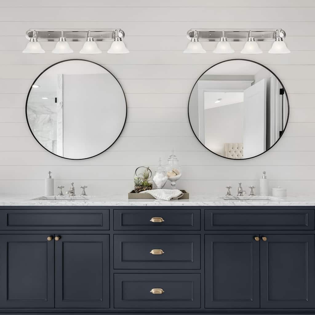 Millbridge Traditional 4-Light Indoor Dimmable Bathroom Vanity Light - Satin Nickel