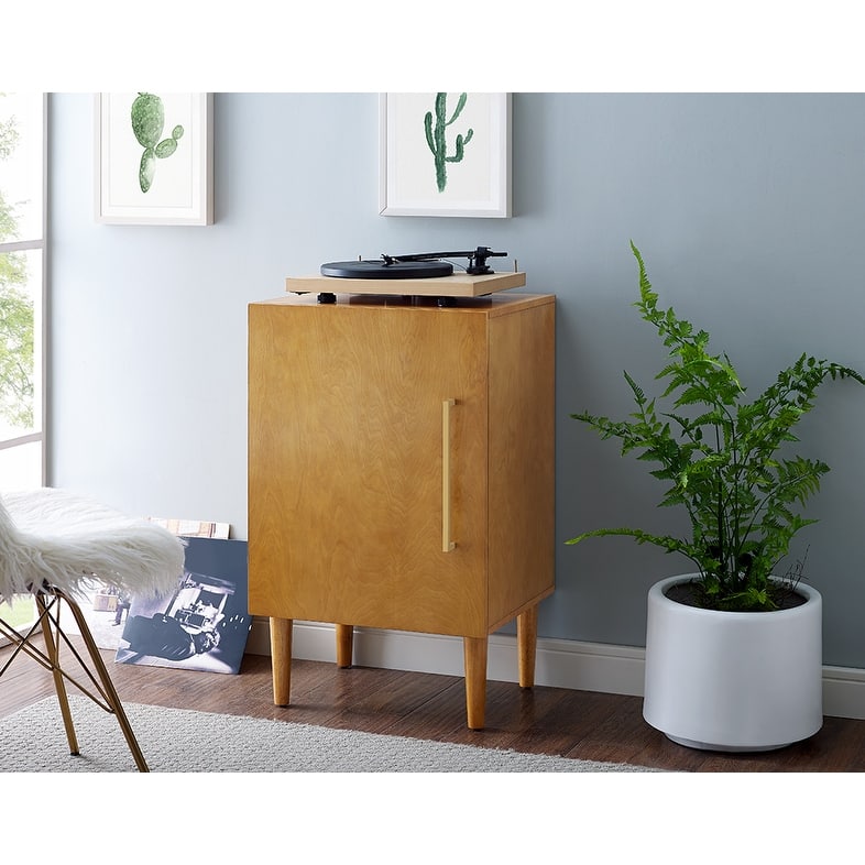 Crosley Everett Record Player Stand In Acorn Finish