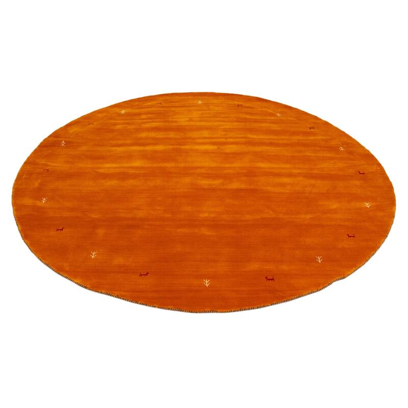 Kashkuli Gabbeh Orange Rug 8'2" x 8'2" - 8'2 x 8'2