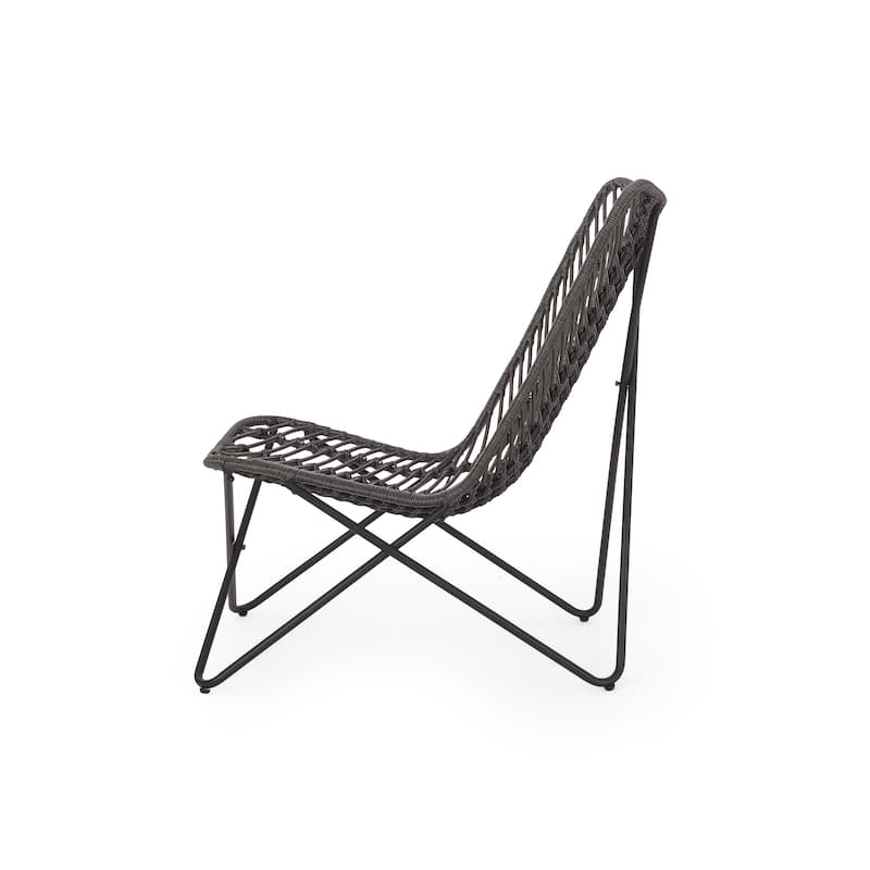 Galtin Outdoor Wicker and Iron Accent Chairs (Set of 2) by Christopher Knight Home