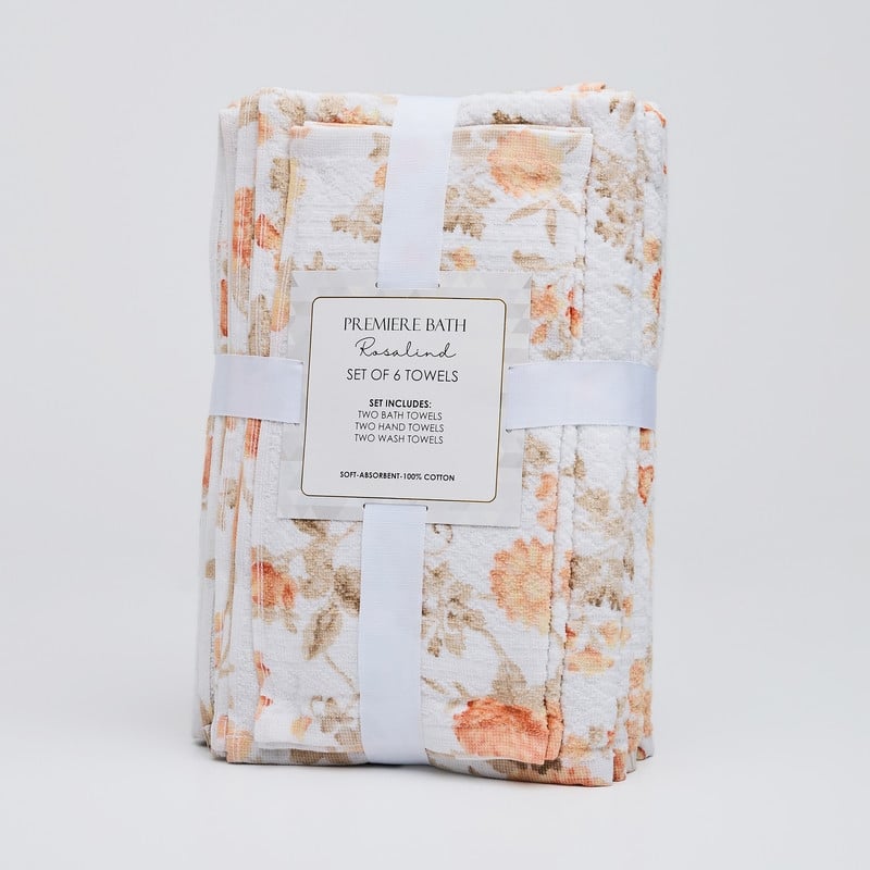 Rosalind 6-Piece 100 Cotton Printed Towel Set